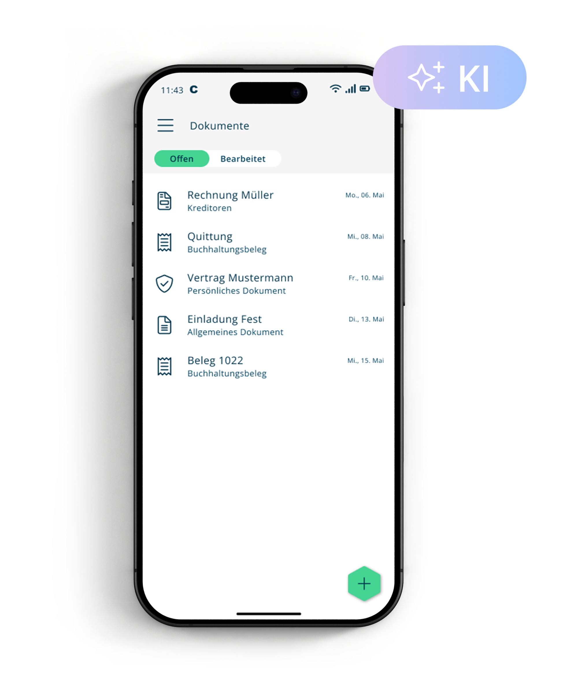 funktionen/comatic_one_docuscan_list_light_phone_with_ai_tag